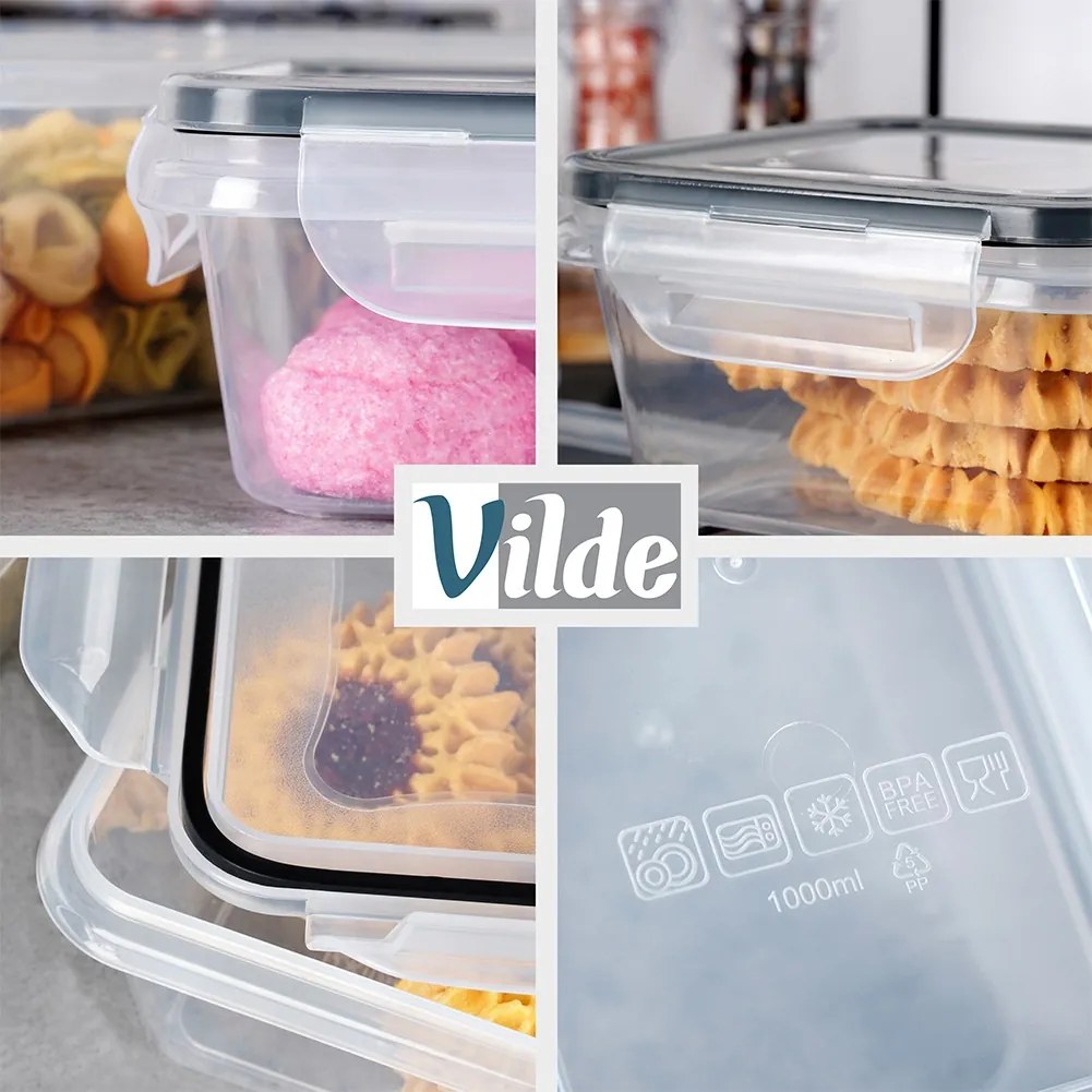 VILDE Sada 24 kuchynských tesniacich dóz, krabičky na jedlo LOCK&LOCK