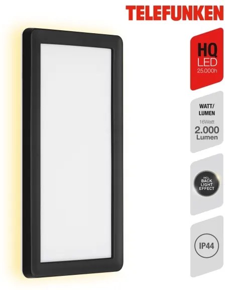 Telefunken 313605TF - LED Vonkajšie nástenné svietidlo LED/16W/230V IP44 čierna
