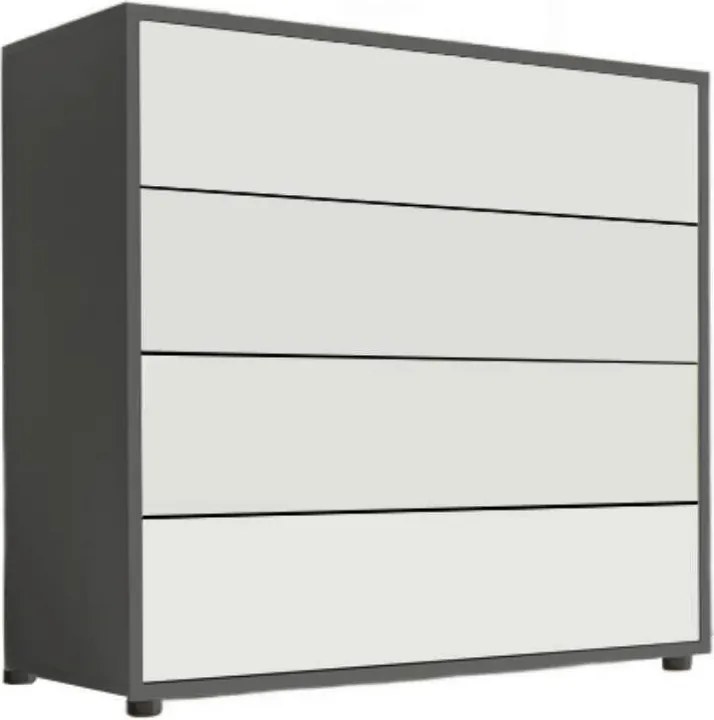 XXXLutz KOMODA, antracitová, biela, 79/73/33 cm MID.YOU - Komody - 001067000206