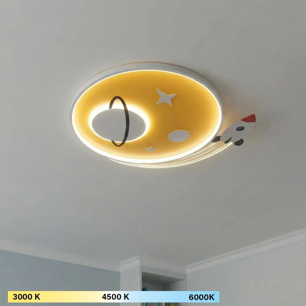 Brilagi -LED Detské stropné svietidlo STARSHIP LED/64W/230V 3000/4500K žltá