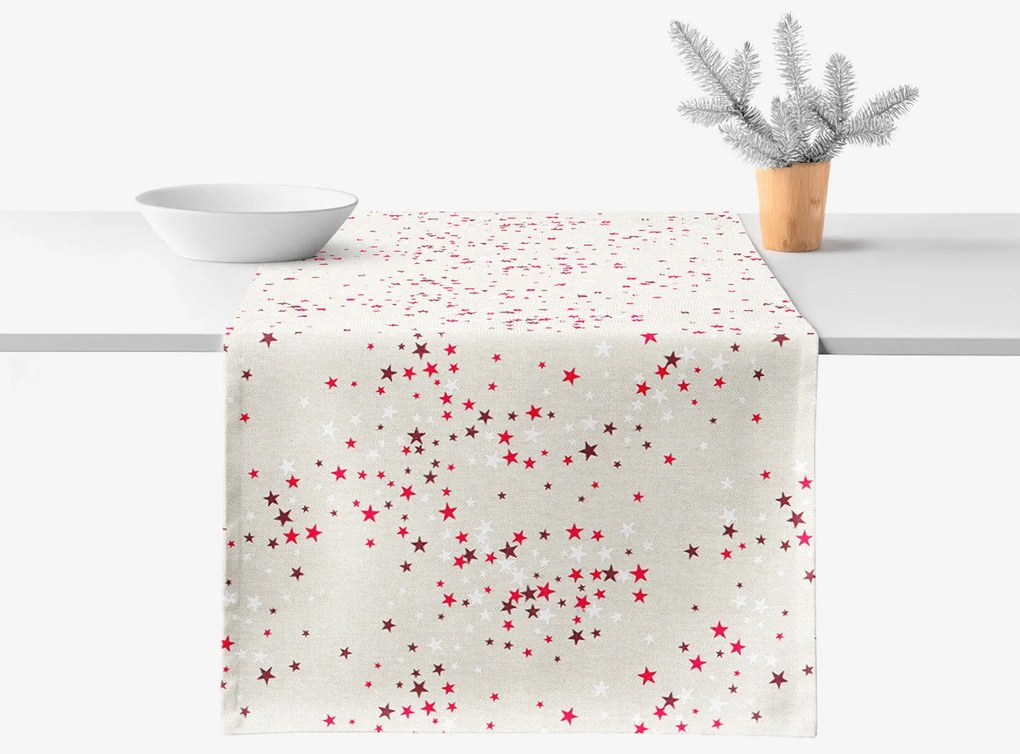 Goldea behúň na stôl valencia - hviezdičky na režnej 20x140 cm