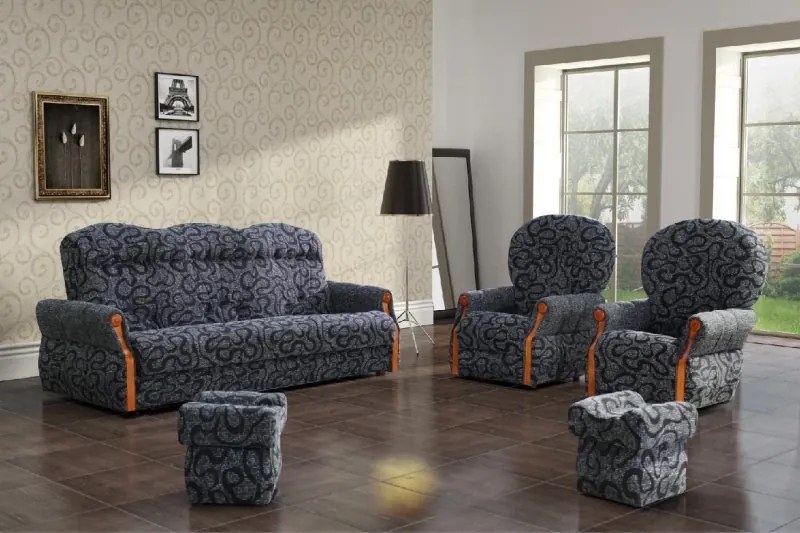 Sedacia súprava Carington, ružová (twist 16/orech)