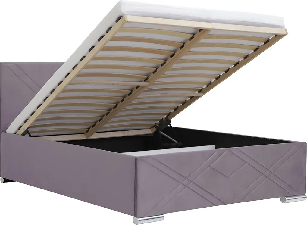 Čalúnená posteľ s úložným priestorom CRIS Hnědý 180 x 200 cm