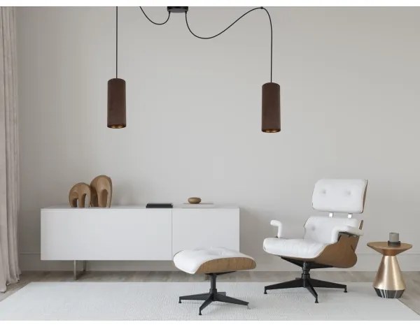 Luster na lanku AVALO 2xE27/60W/230V pavúk hnedá/medená