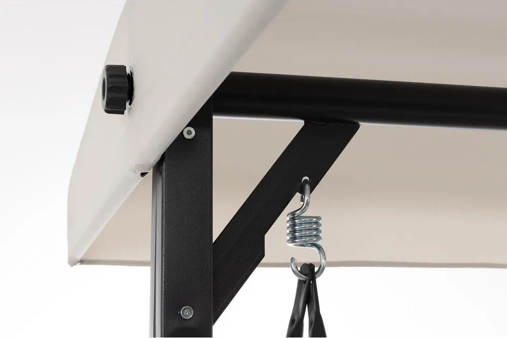 Antracitová/béžová kovová záhradná hojdačka Taurus – Bizzotto