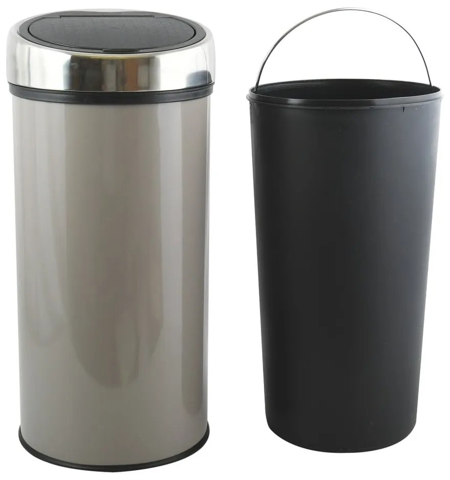 Taupe dotykový oceľový odpadkový kôš 30 l – MSV