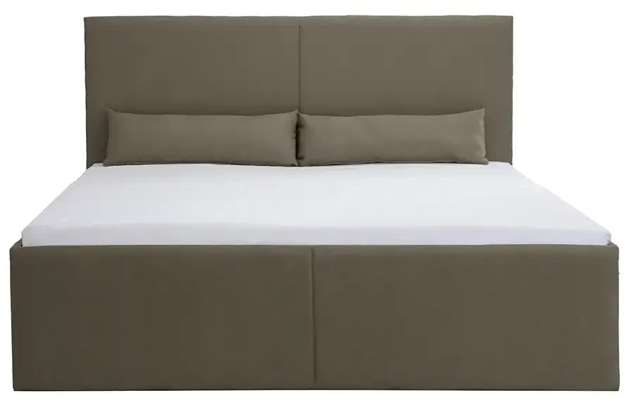 Čalúnená posteľ s úložným priestorom a matracom KARL 140 x 200 cm Žltá