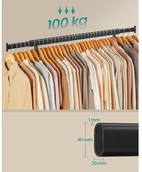 Mobilný stojanový vešiak LINEA čierny