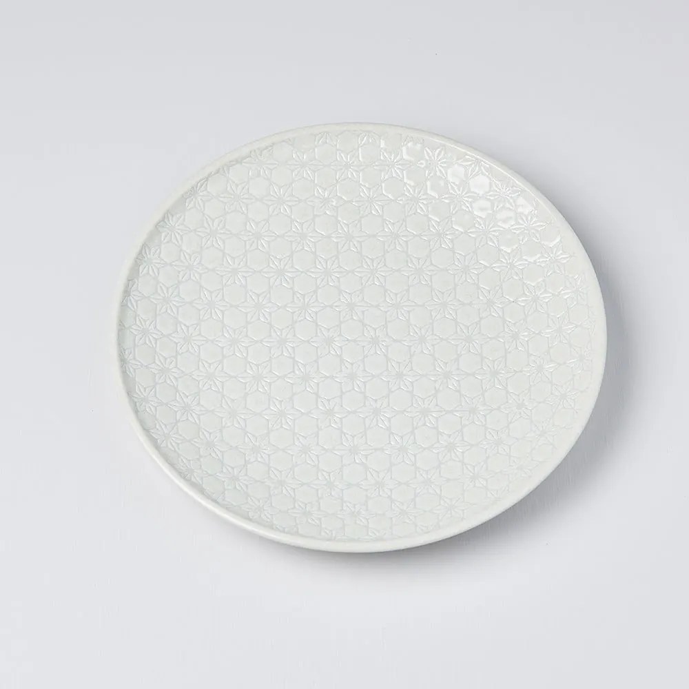 Biely keramický tanier Mij Star, ø 25 cm