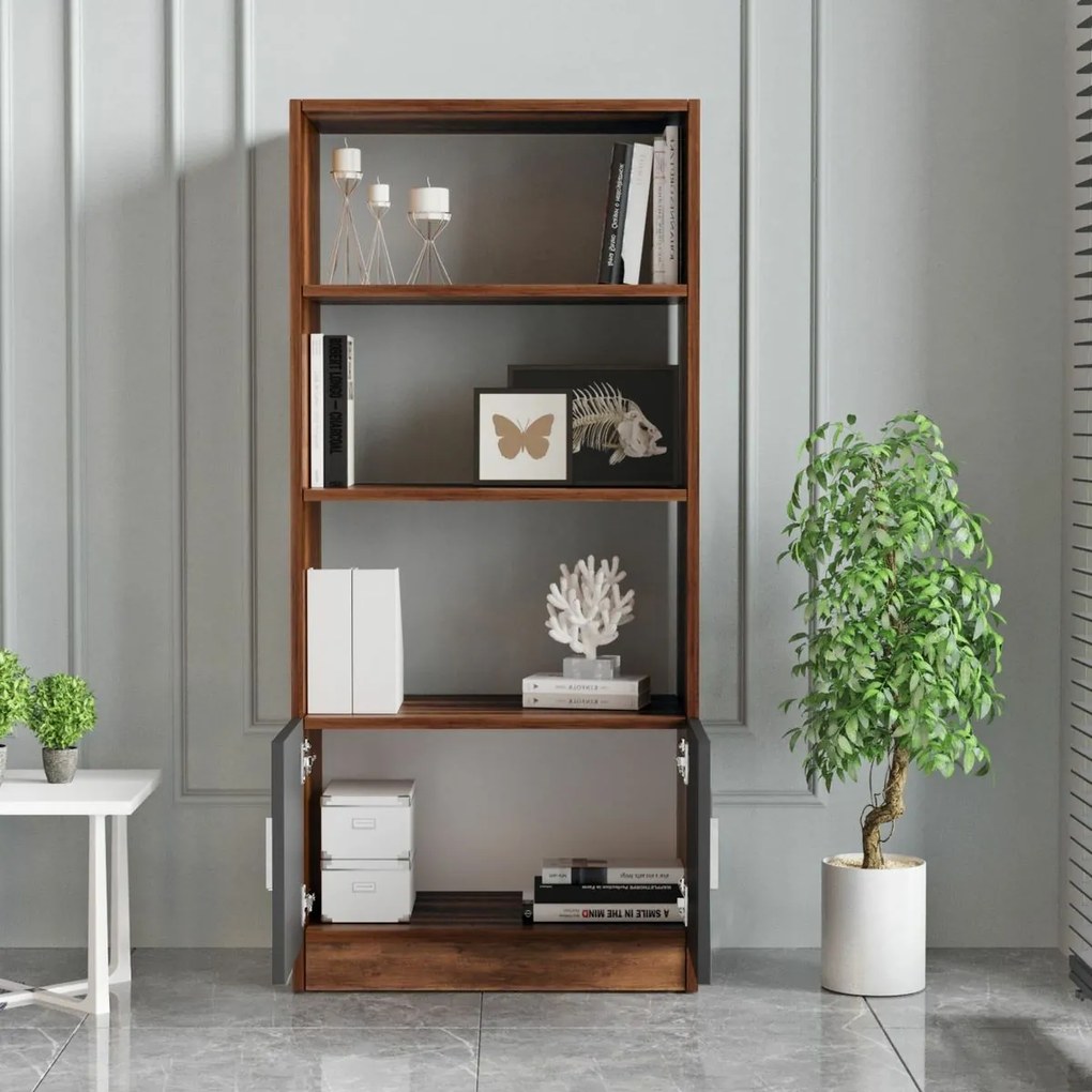 Knižnica Voma Anthracite and Walnut