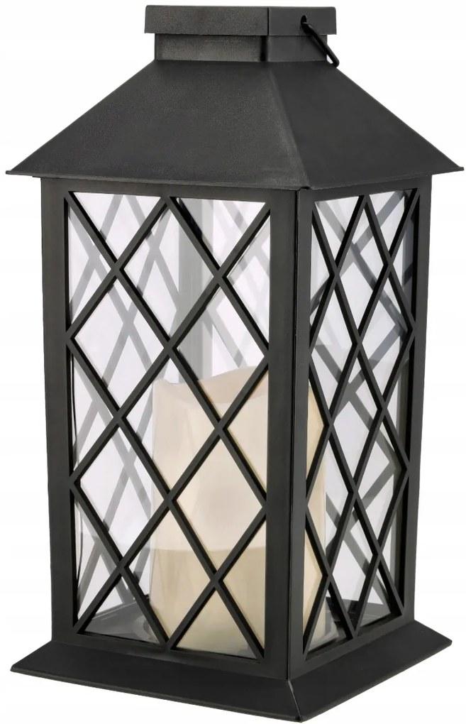 BERGE LED solárny záhradný lampáš svietidlo čierna 2V 35MA