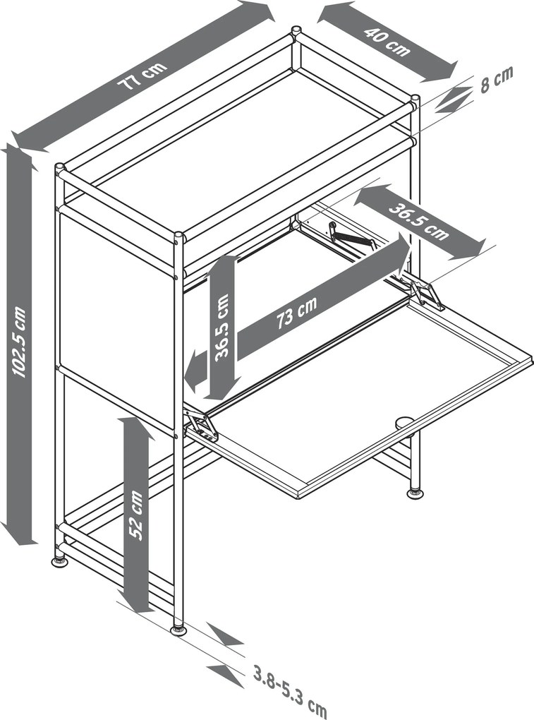 Stolík »CN3« s výklopným priečinkom, zelený