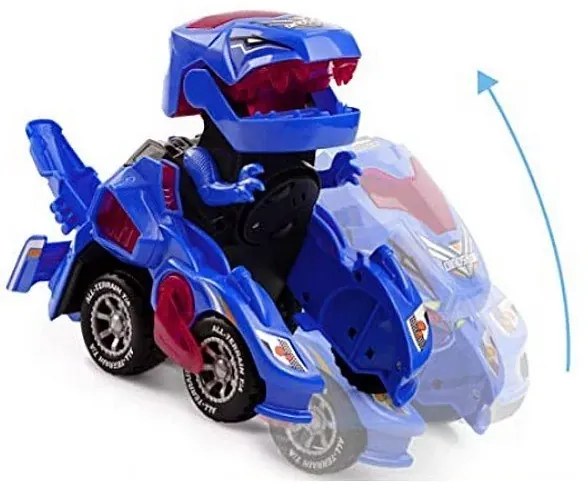 Zaparkorun Transformujúce sa dinosaurie auto s LED DYNOCAR - Modré