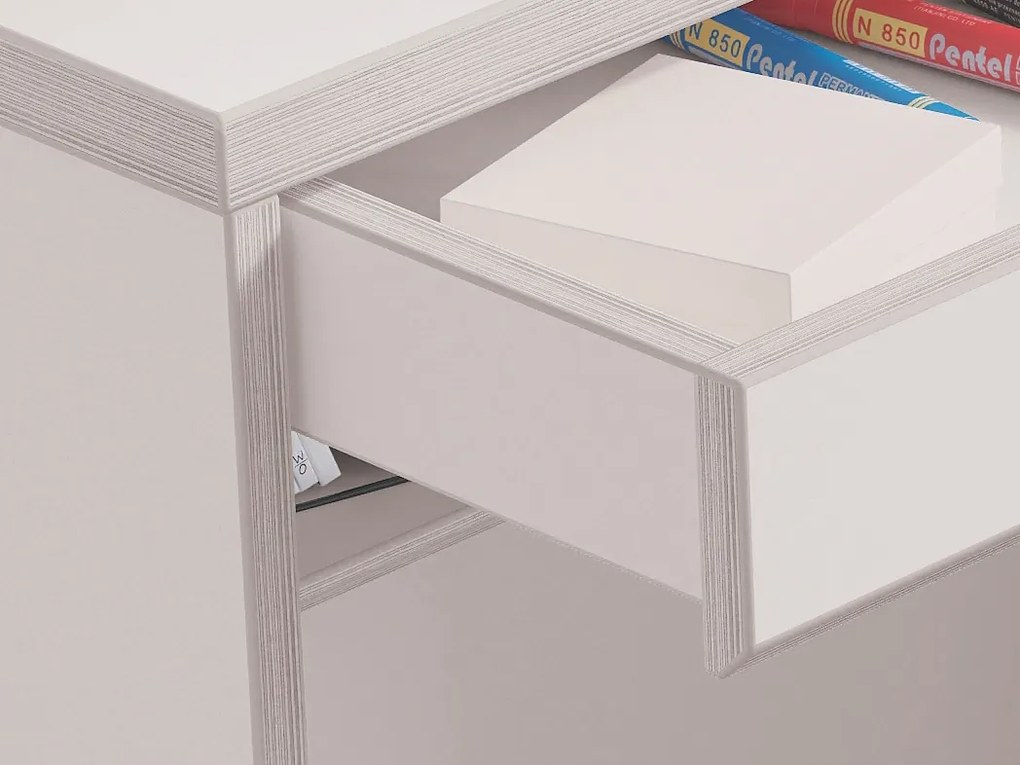 Vyvýšená posteľ s rebríkom Pure Modular - biela