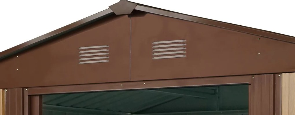 Záhradný domček BestBerg ZDB-9D / 9 m² / 279 x 324 x 211 cm / dekor červené drevo / hnedá