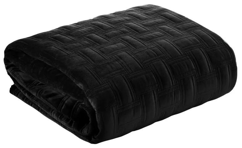 Dekorstudio Luxusný zamatový prehoz na posteľ NHR - 01 v čiernej farbe Rozmer prehozu (šírka x dĺžka): 220x240cm