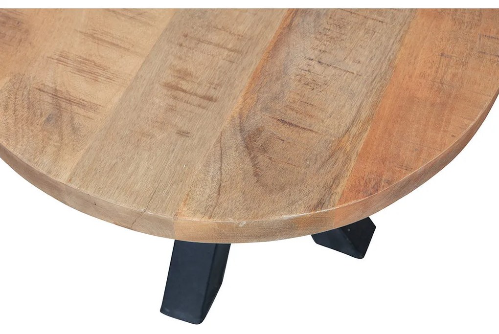 Jedálenský stôl z mangového dreva Madison 110 cm okrúhly Mahom