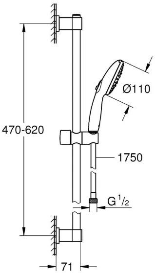 GROHE 26032001 - Sprchová súprava VITALIO START 110 600 mm lesklý chróm