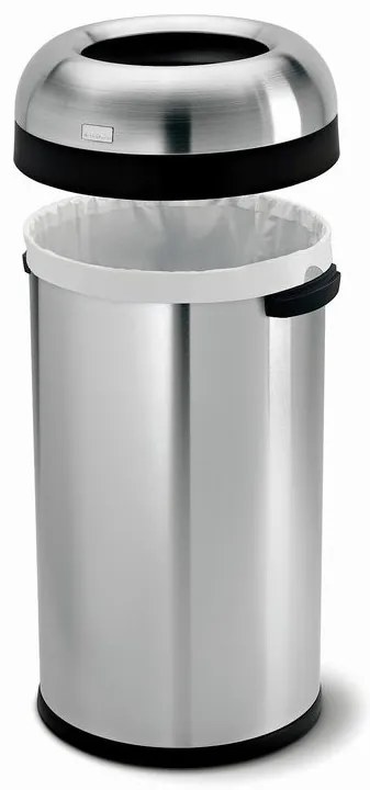 Okrúhly otvorený kôš 60 l, matná oceľ, nerez