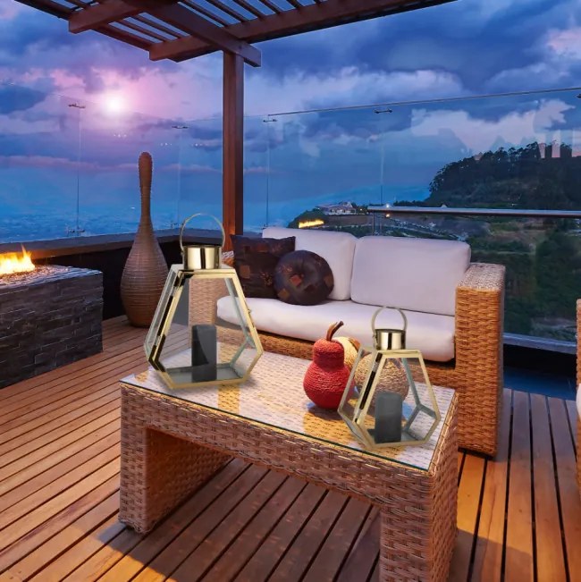 Lampáš zlatý BXD 19913 (2ks)