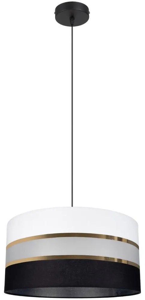 Luster na lanku CORAL 1xE27/60W/230V čiernobiela