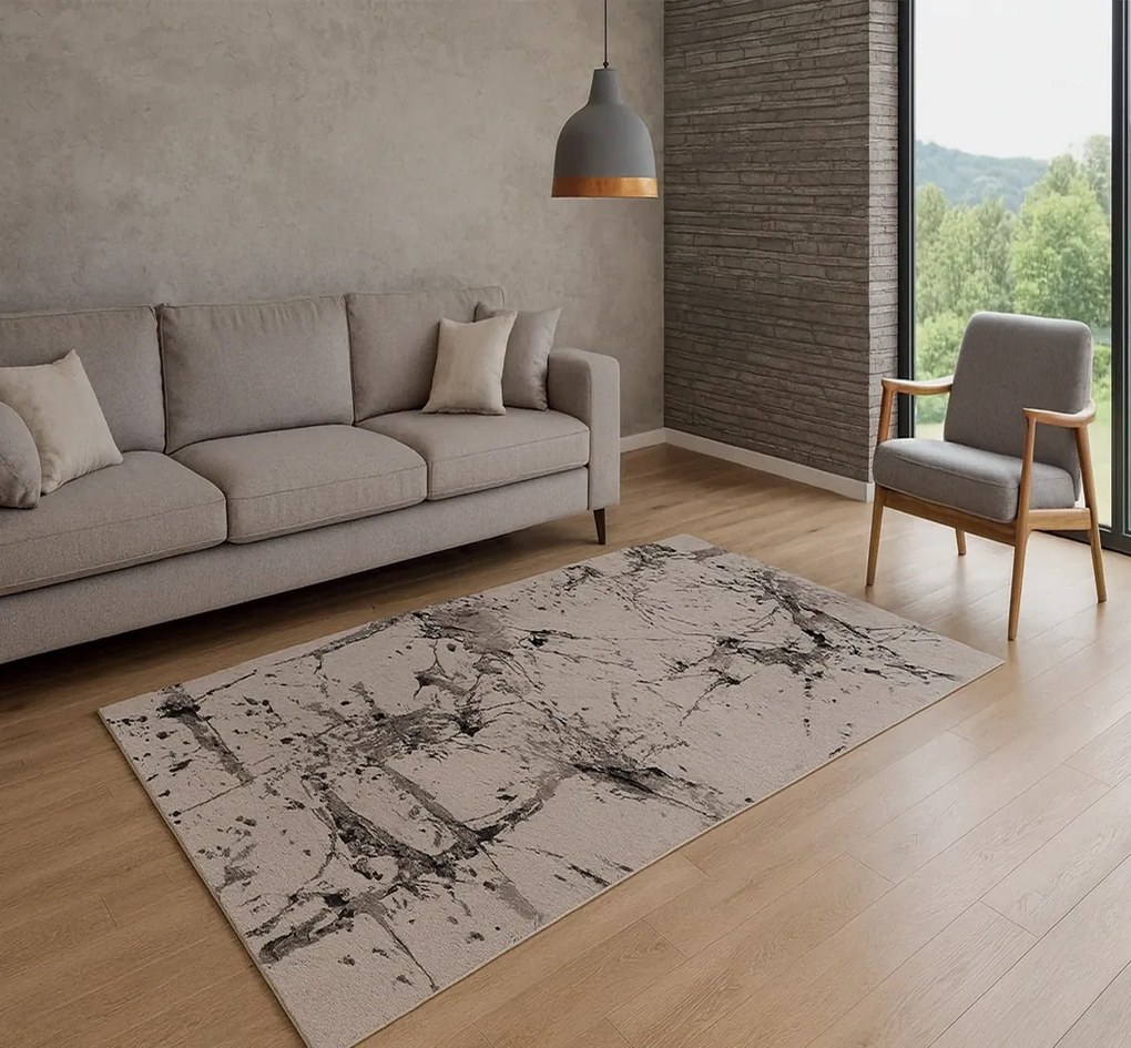 Koberec Gloria 3673 béžový – obdĺžnikový s abstraktným vzorom Rozmer: 120x180 cm