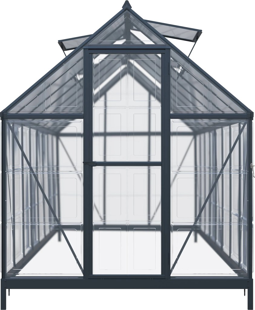 Skleník so základňou BestBerg SH‑9B / 9 m² / 480 × 182 × 208 cm / čierny