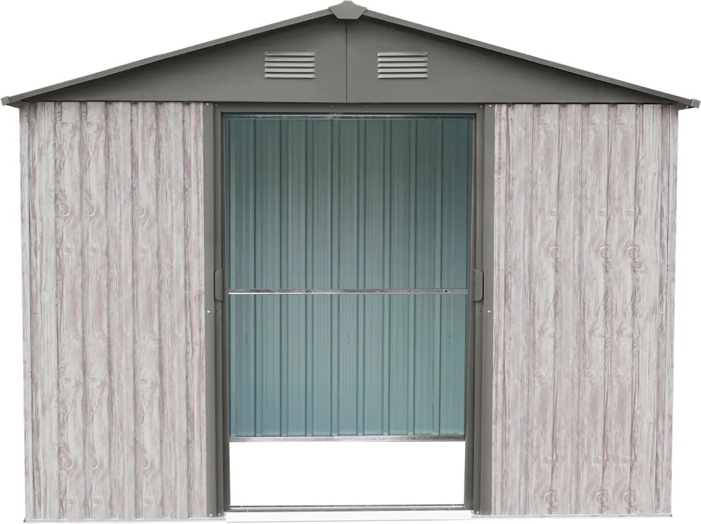 Záhradný domček BestBerg ZDB-9SD / 9 m² / 279 x 324 x 211 cm / dekor biele drevo / sivá