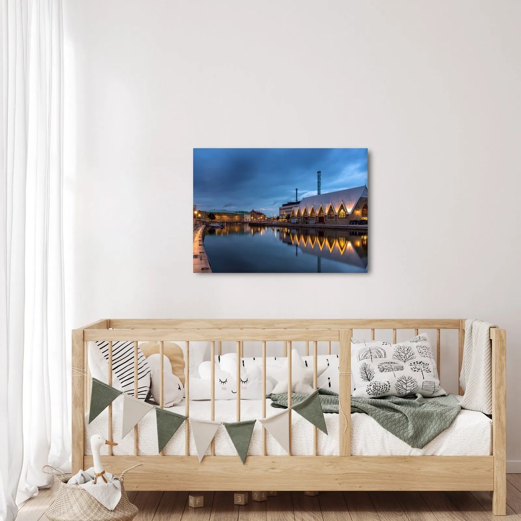 Obraz vodného kanála - Göteborg (70x50 cm)