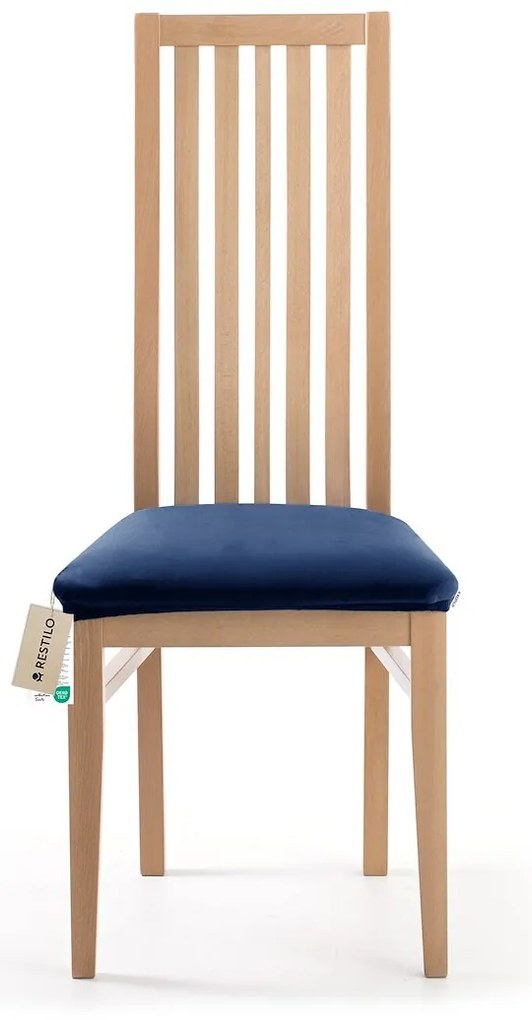 Restilo Napínací poťah na sedák na stoličku indigo, 40 x 40 + 5 cm