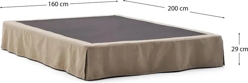 Antracitová čalúnená dvojlôžková posteľ 160x200 cm Jaira – Kave Home