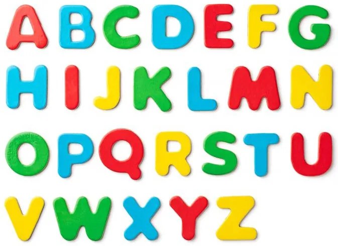 Tabuľa "ABC" s písmenami, s rolkou papiera a téglikmi