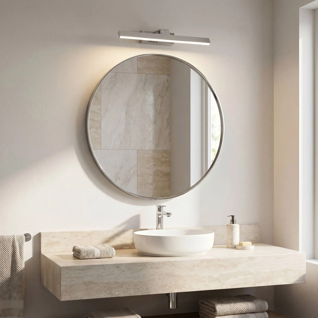 Toolight Toolight, LED nástenné svietidlo, 43cm, 8W, 4000K, 1000lm, SWE001-1W, chrómová, OSW-20100