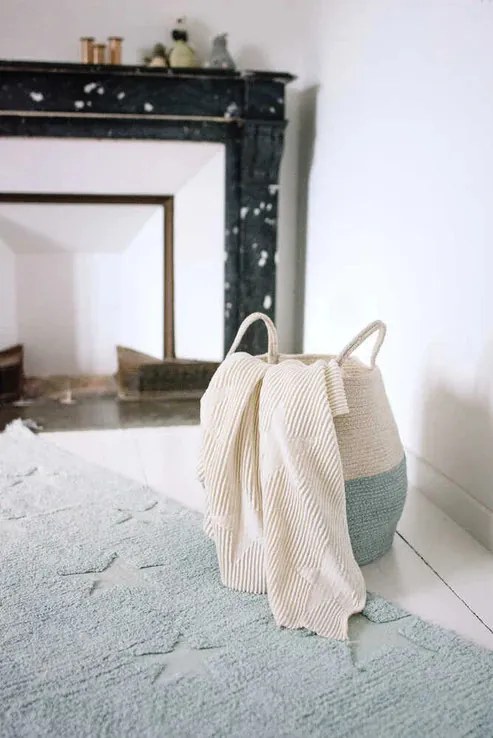 Ručne tkaný kusový koberec Hippy Stars Aqua Blue, 120x175, modrá, detská izba, Lorena Canals