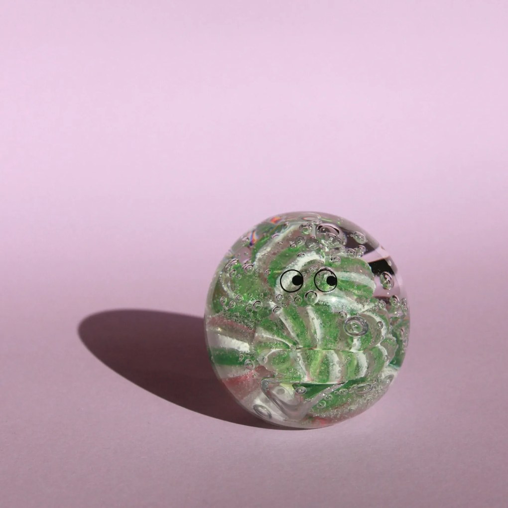 Studio Arhoj Sklenená figúrka Crystal Blob Swirl Stripe Ball