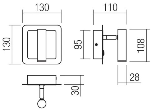 Redo 01-3092 - LED Nástenné bodové svietidlo CLOSER LED/6W/230V čierna