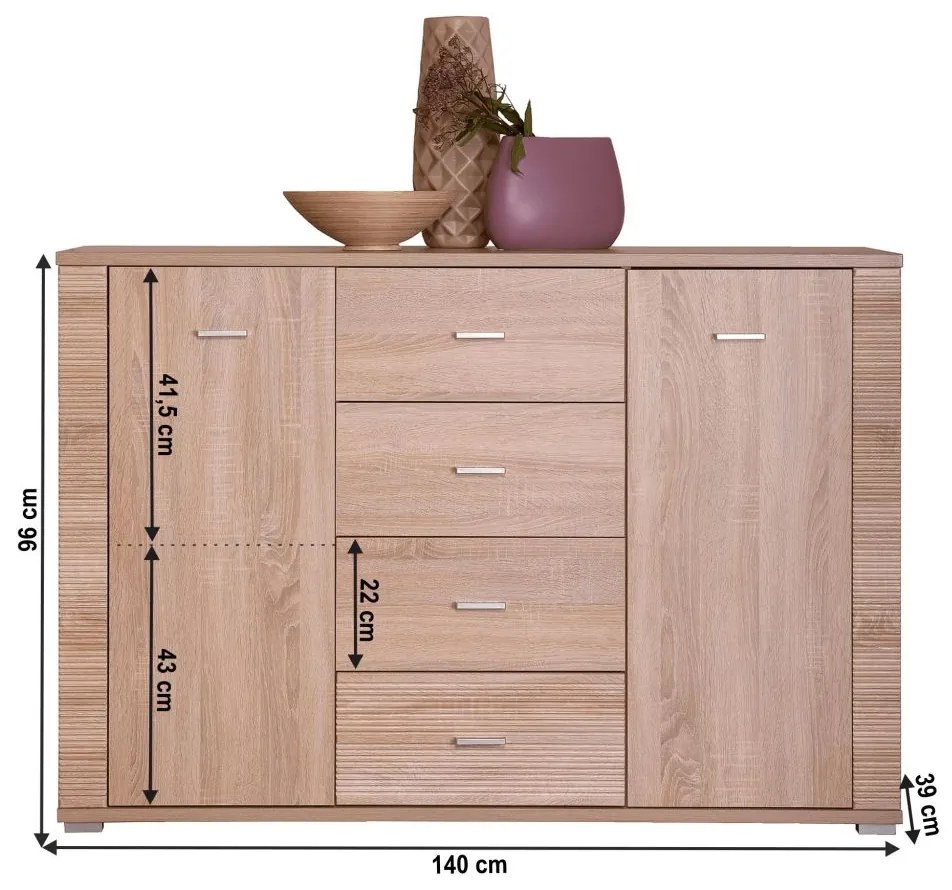 Tempo Kondela Komoda typ 9, dub sonoma, GRAND