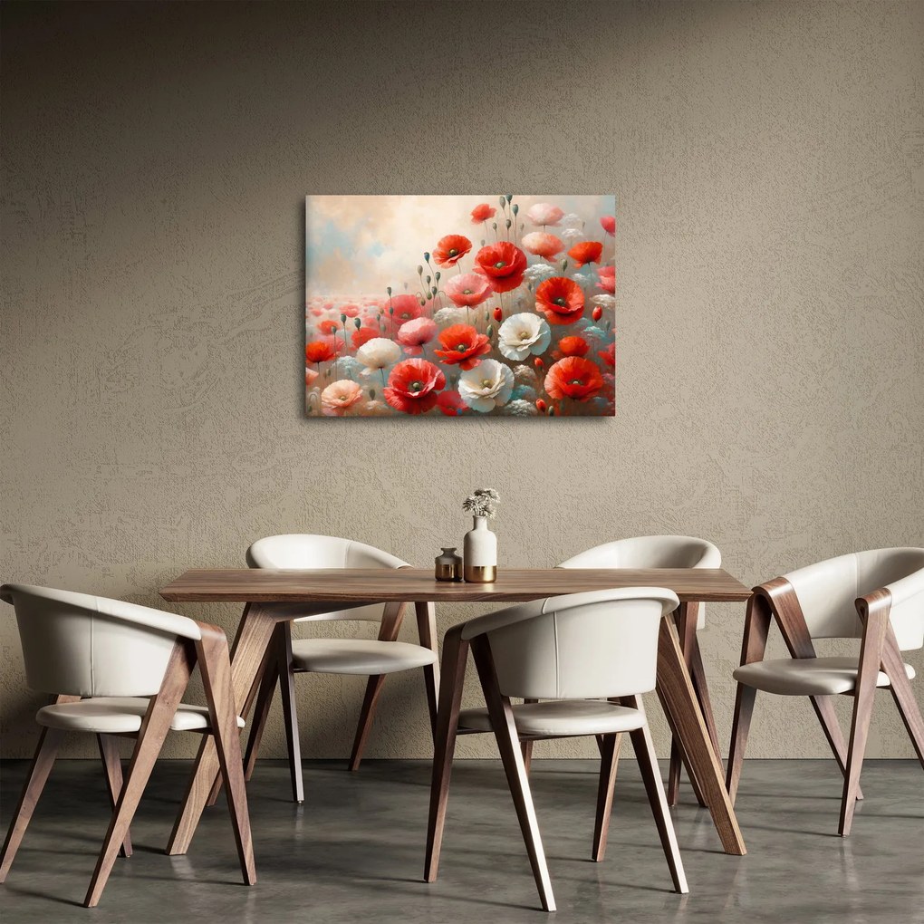 Obraz - Maľba vlčích makov (70x50 cm)