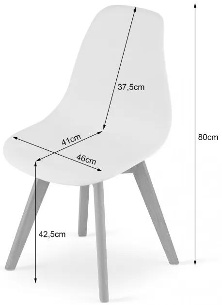 Set dvoch jedálenských stoličiek KITO biela (hnedé nohy)