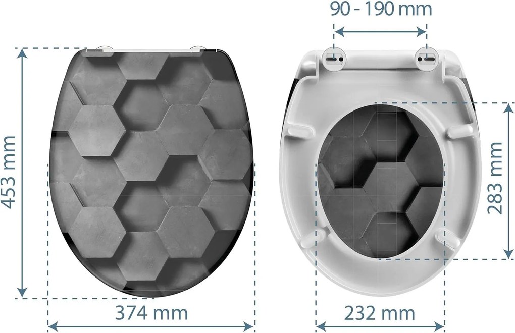 Eisl Sanitär WC sedadlo Duroplast Soft Close Hexagons 82392