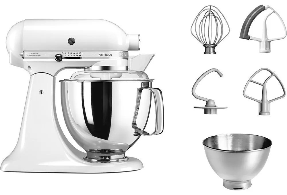 Kuchynský robot KitchenAid Artisan 4,8 l, biely, 5KSM175PSEWH