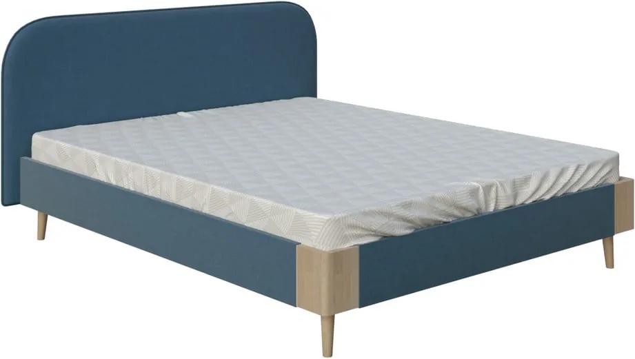 Modrá dvojlôžková posteľ PreSpánok Lagom Plain Soft, 180 x 200 cm