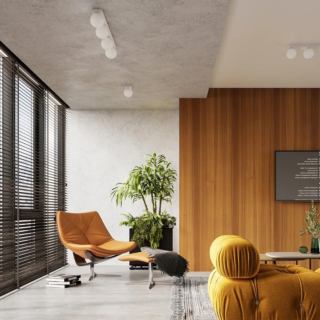 Stropné svietidlo Yoli, 1x biele sklenené tienidlo, w