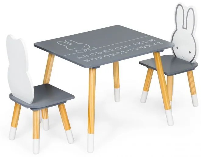 Eco Toys Detský stôl so stoličkami, Bunny