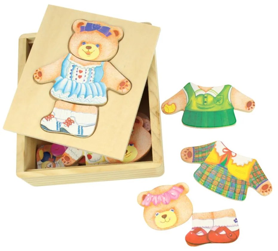 Bigjigs oblékací puzzle v krabičke Pani Medvedica