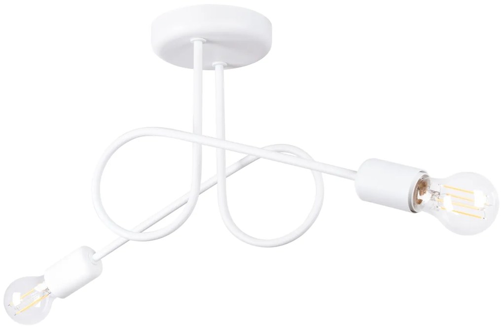 Stropné svietidlo Loop 2, biele telo svietidla