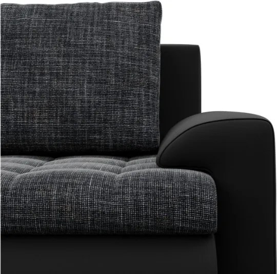 Sedacia súprava FORESTA ULL v tvare U popolová / čierna