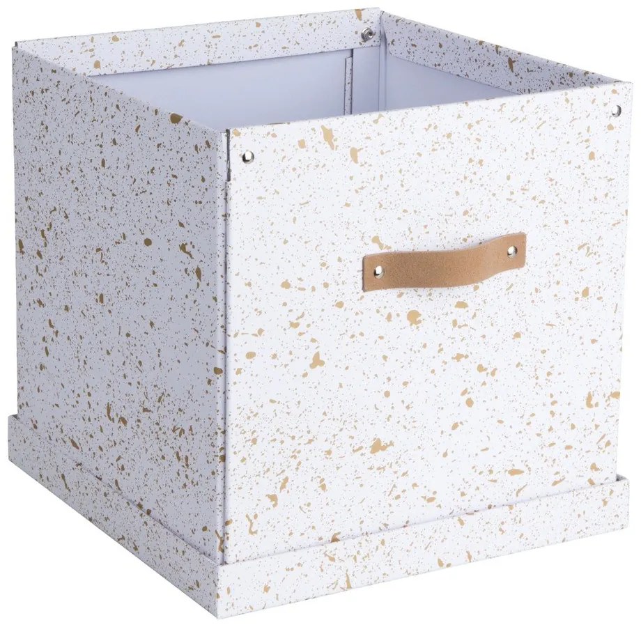 Úložná škatuľa v zlato-bielej Bigso Box of Sweden Logan