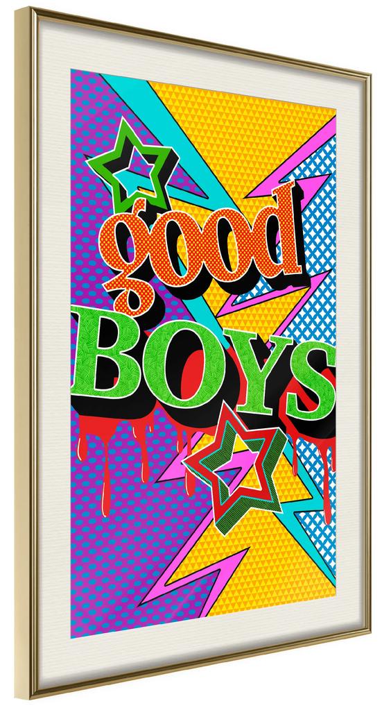 Artgeist Plagát - Good Boys [Poster] Veľkosť: 30x45, Verzia: Čierny rám s passe-partout