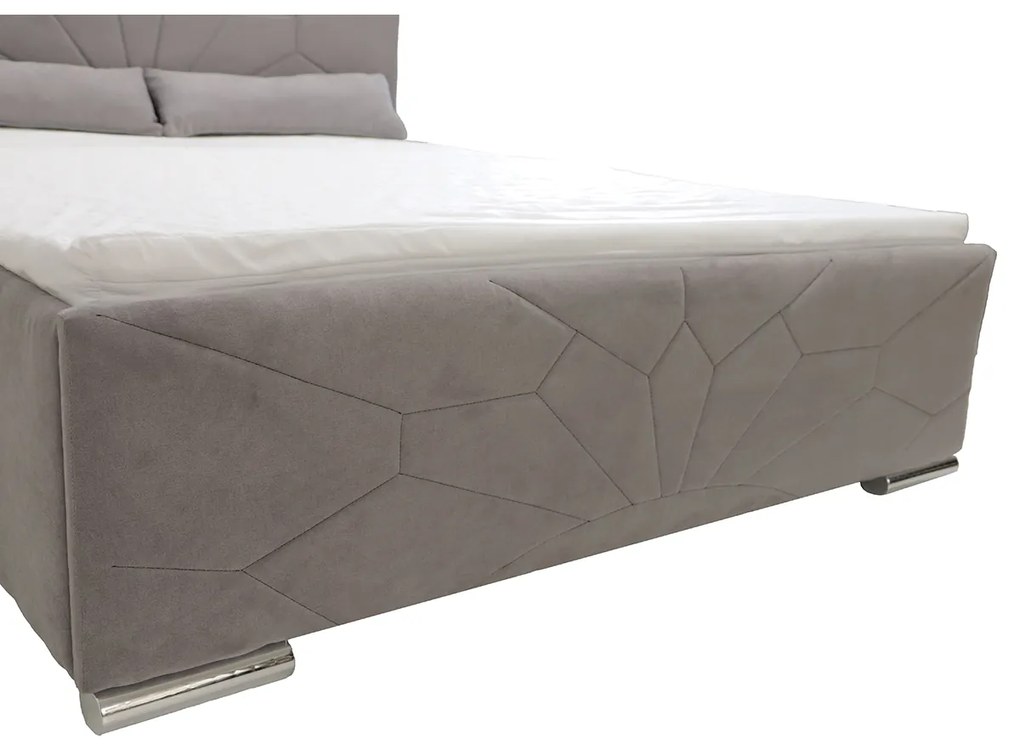 Čalúnená posteľ s úložným priestorom a matracom SOLO 180 x 200 cm Světle šedá